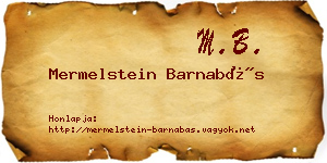 Mermelstein Barnabás névjegykártya
